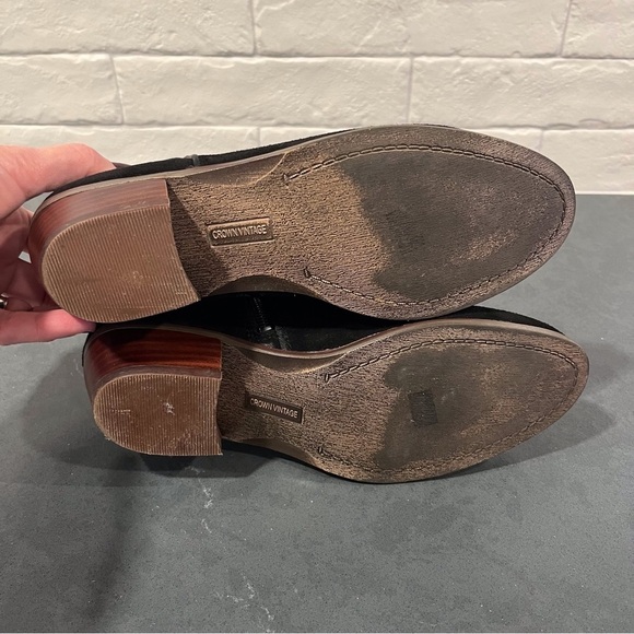 Crown Vintage sz 7 Tabitha black suede ankle booties - Picture 11 of 14